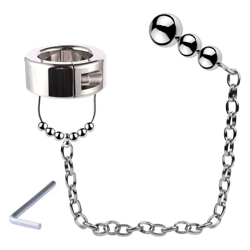 MenSteel Ballstretcher en métal avec Plug Boules Cbt Ass 36mm Plug 6 x 2.5cm